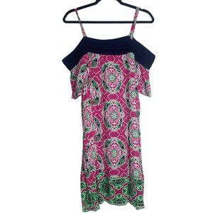 NWT $76 Crown & Ivy Off Shoulder Dress Womens Size 2XL Smocked Lightweight Casua